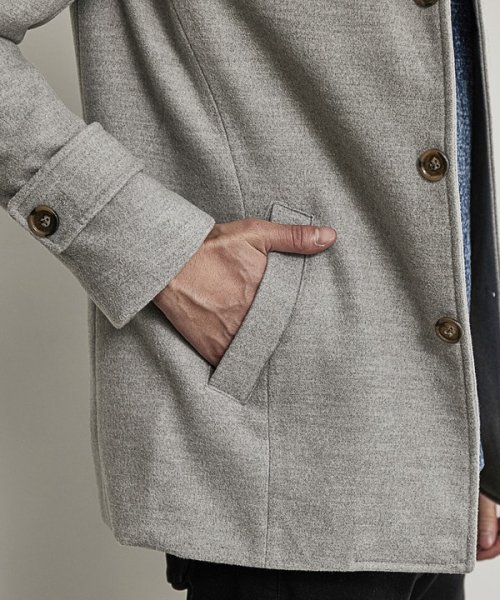 【EFFORTLESS】中空糸メルトンスタンドカラーブルゾン 