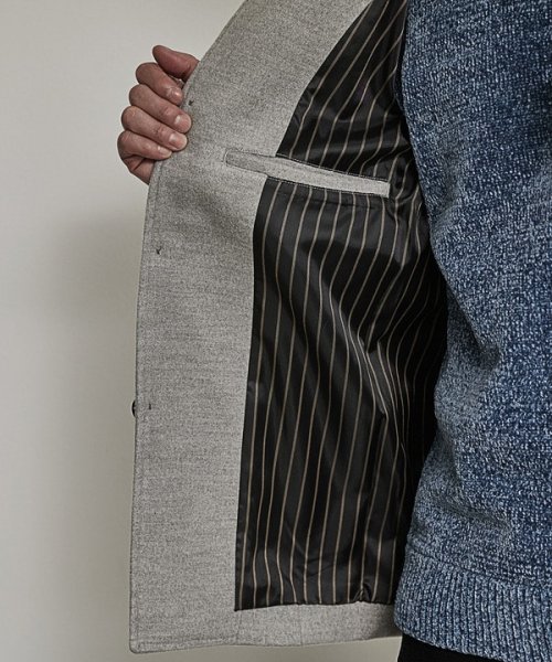 【EFFORTLESS】中空糸メルトンスタンドカラーブルゾン 