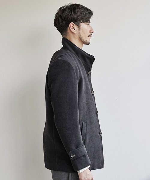 【EFFORTLESS】中空糸メルトンスタンドカラーブルゾン 