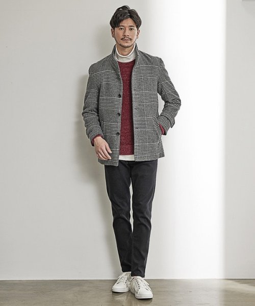 【EFFORTLESS】中空糸メルトンスタンドカラーブルゾン 