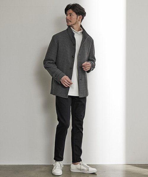 【EFFORTLESS】中空糸メルトンスタンドカラーブルゾン 