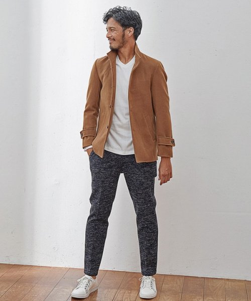 【EFFORTLESS】中空糸メルトンスタンドカラーブルゾン 