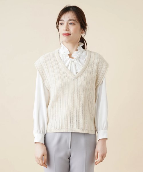 Vネックニットベスト 