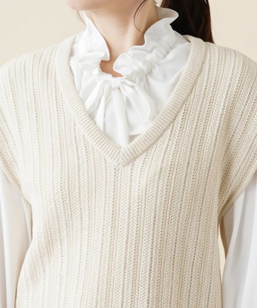 Vネックニットベスト 