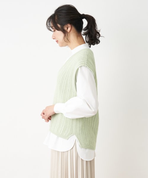 Vネックニットベスト 