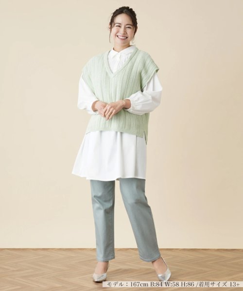 Vネックニットベスト 