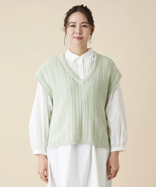 Vネックニットベスト 