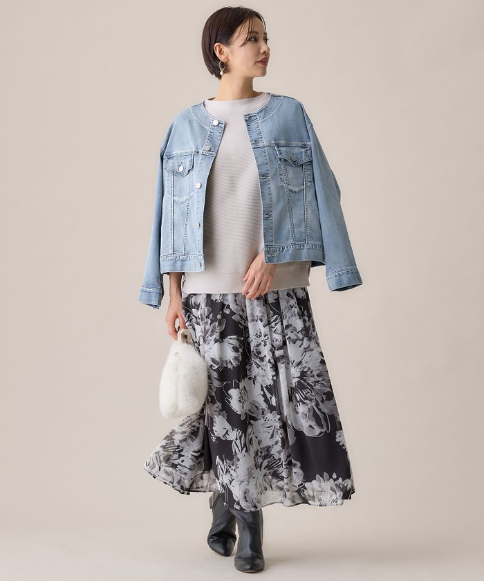 ご好評につき追加生産・洗える】USUKARU DENIM ノーカラージャケット