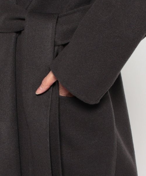 カシミヤ混リバーショールカラーコート B75 W59 H80　着用サイズ：02