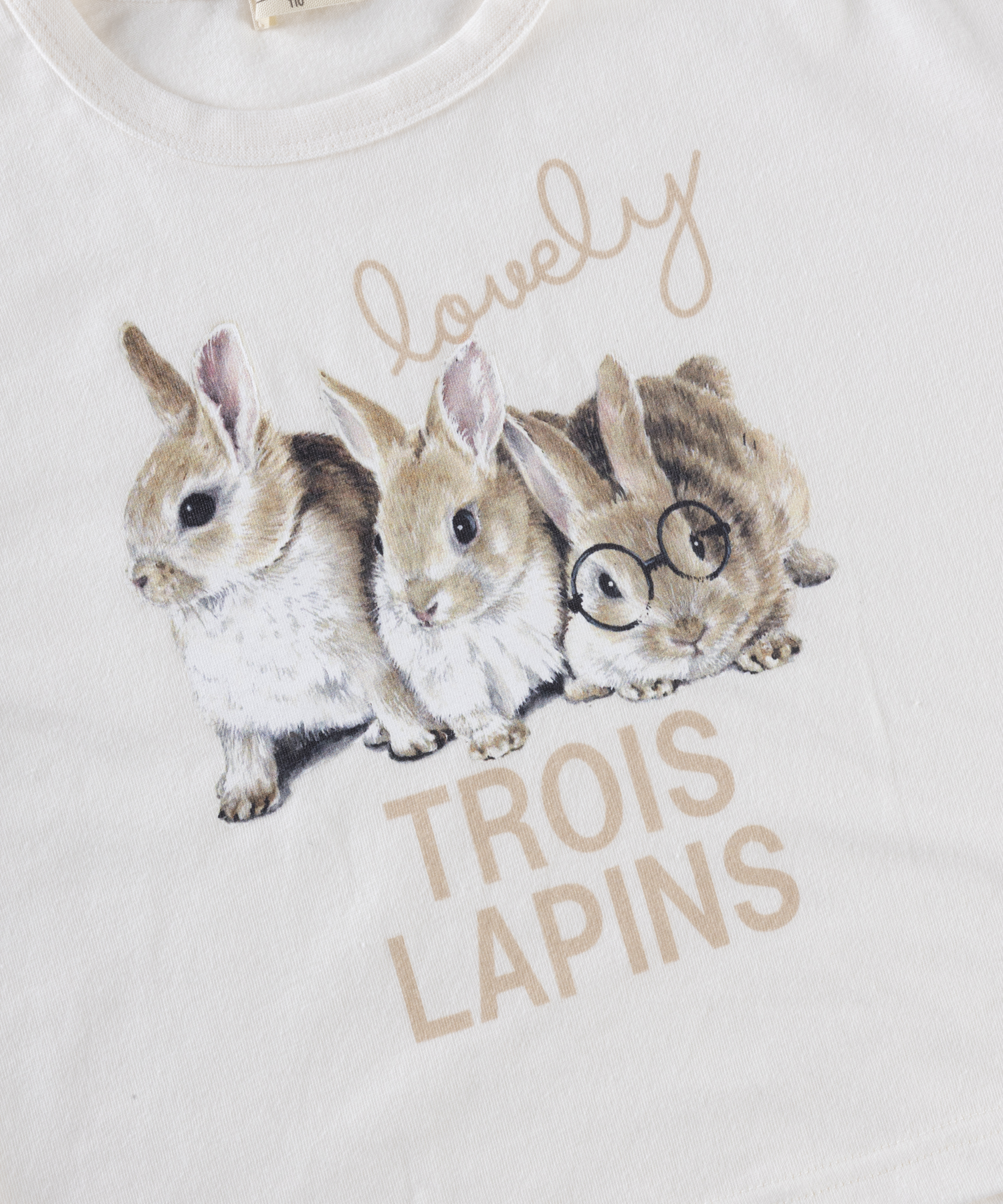 セール】troislapins(トロワラパン)うさぎプリント長袖Tシャツ(140