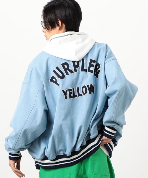 Purple & Yellow(パープル＆イエロー)/デニム スタジアムジャンパー/img06