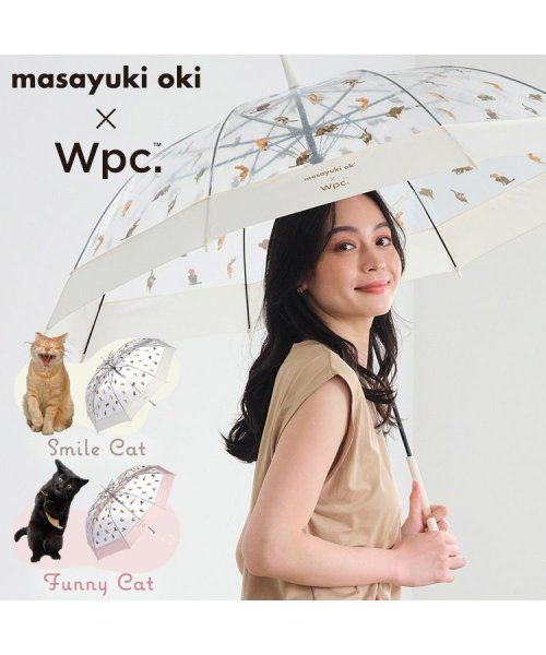 Wpc．(Wpc．)/【Wpc.公式】［ビニール傘］沖昌之×Wpc. プラスティックアンブレにゃん 60cm ジャンプ傘 レディース 長傘/img01