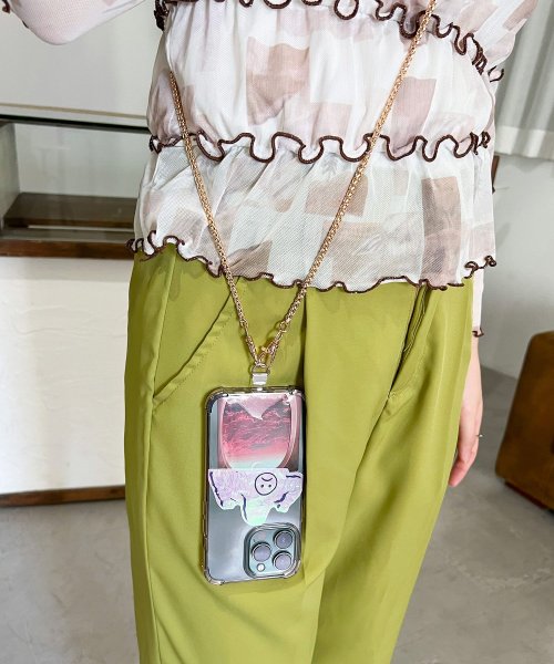 Fashion Letter(ファッションレター)/Fashion Letter ファッションレター スマホショルダー チェーン ゴールド シルバー モード シンプル iphoneケース クリア スマホケース ギ/img01