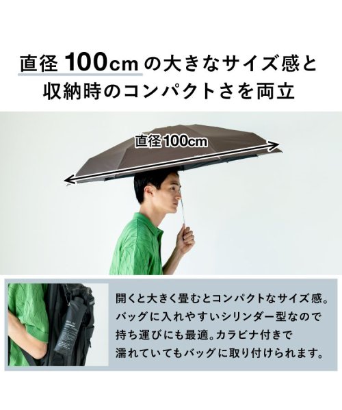 Wpc．(Wpc．)/【Wpc.公式】日傘 IZA（イーザ）LARGE&COMPACT 58cm 完全遮光 遮熱 晴雨兼用 大きめ 大きい メンズ 男性 メンズ日傘 父の日 ギフト/img04