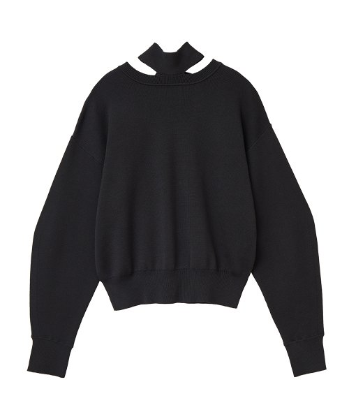 CLANE(クラネ)/W FACE NECK RIBBON KNIT TOPS/img05