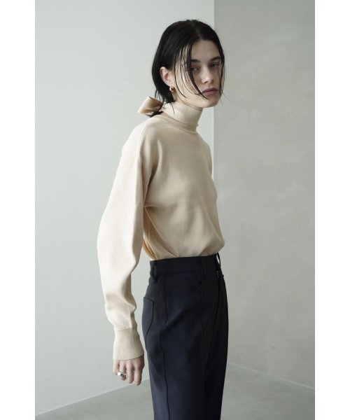 CLANE(クラネ)/W FACE NECK RIBBON KNIT TOPS/img12