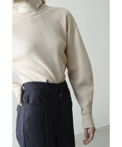 CLANE(クラネ)/W FACE NECK RIBBON KNIT TOPS/img16