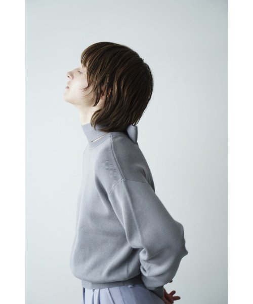 CLANE(クラネ)/W FACE NECK RIBBON KNIT TOPS/img24