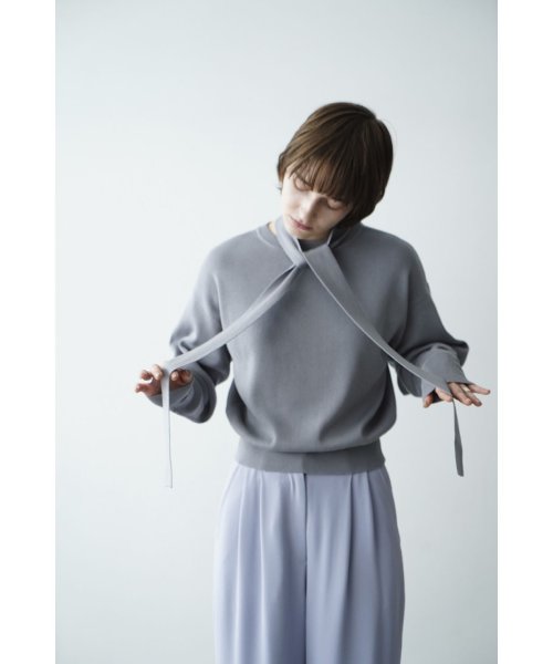 CLANE(クラネ)/W FACE NECK RIBBON KNIT TOPS/img26