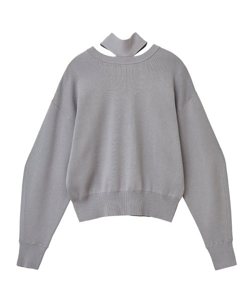 CLANE(クラネ)/W FACE NECK RIBBON KNIT TOPS/img30