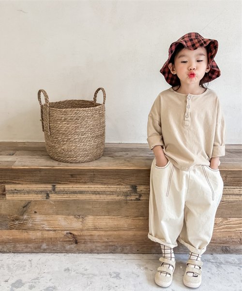 aimoha(aimoha（アイモハ）)/aimoha－KIDS－ 韓国子供服飾りステッチテーパードパンツ/img19
