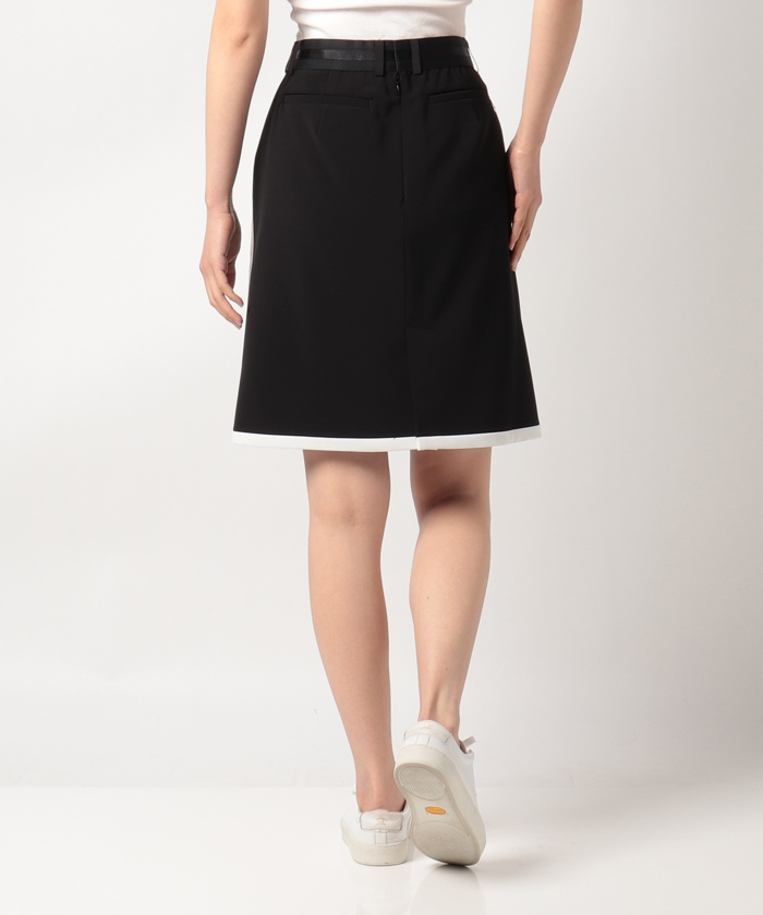 極美品 LANVIN SPORT トリミングデザインサイドラインスカート ゴルフ トリミングデザインサイドラインスカート(51cm丈)【アウトレット