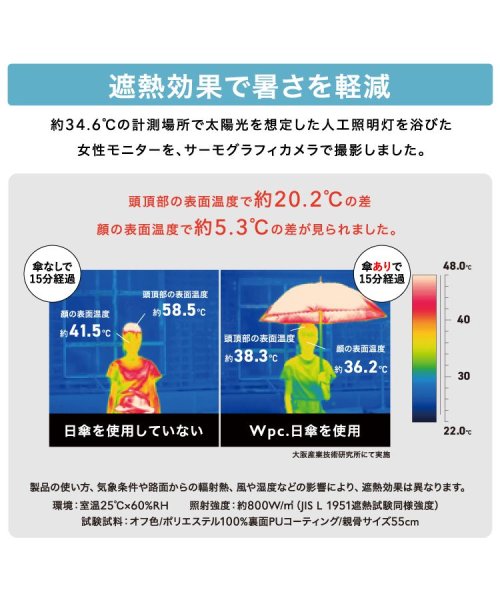 Wpc．(Wpc．)/【Wpc.公式】日傘 遮光インサイドカラー 50cm 完全遮光 UVカット100％ 遮光 遮熱 晴雨兼用 晴雨兼用日傘 レディース 長傘/img05