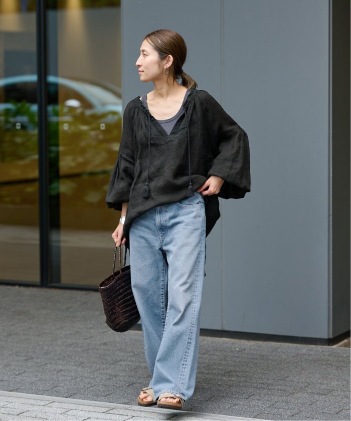 FRAMeWORK フレームワーク デニムストレートパンツ 34 サックスブルー