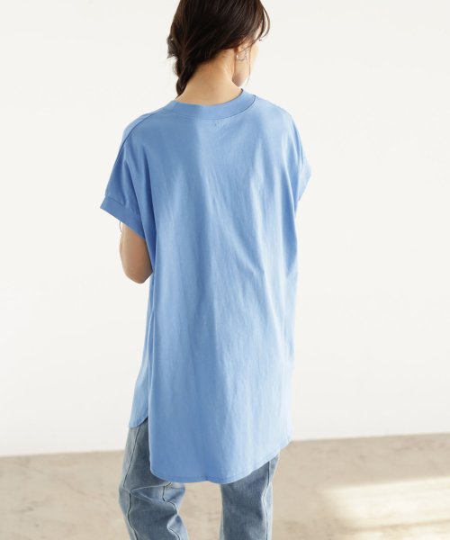 GeeRA(ジーラ)/綿100%フレンチスリーブチュニックTシャツ/img40