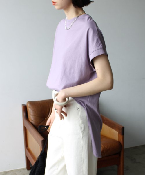 GeeRA(ジーラ)/綿100%フレンチスリーブチュニックTシャツ/img49
