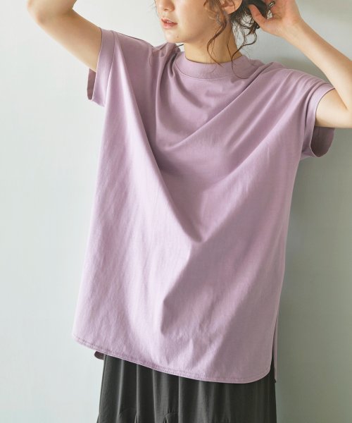 GeeRA(ジーラ)/綿100%フレンチスリーブチュニックTシャツ/img52