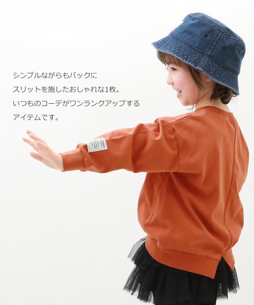 devirock(デビロック)/バックスリット 長袖Tシャツ 子供服 キッズ 女の子 トップス 長袖Tシャツ ロンT 綿100% 吸汗 ゆるっと シルエット/img02