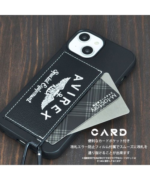 AVIREX(AVIREX)/スマホケース iPhone14 iPhone14Pro iPhone13 ブランド アヴィレックス AVIREX カード収納付き背面ケース 刺繍ロゴ/img29