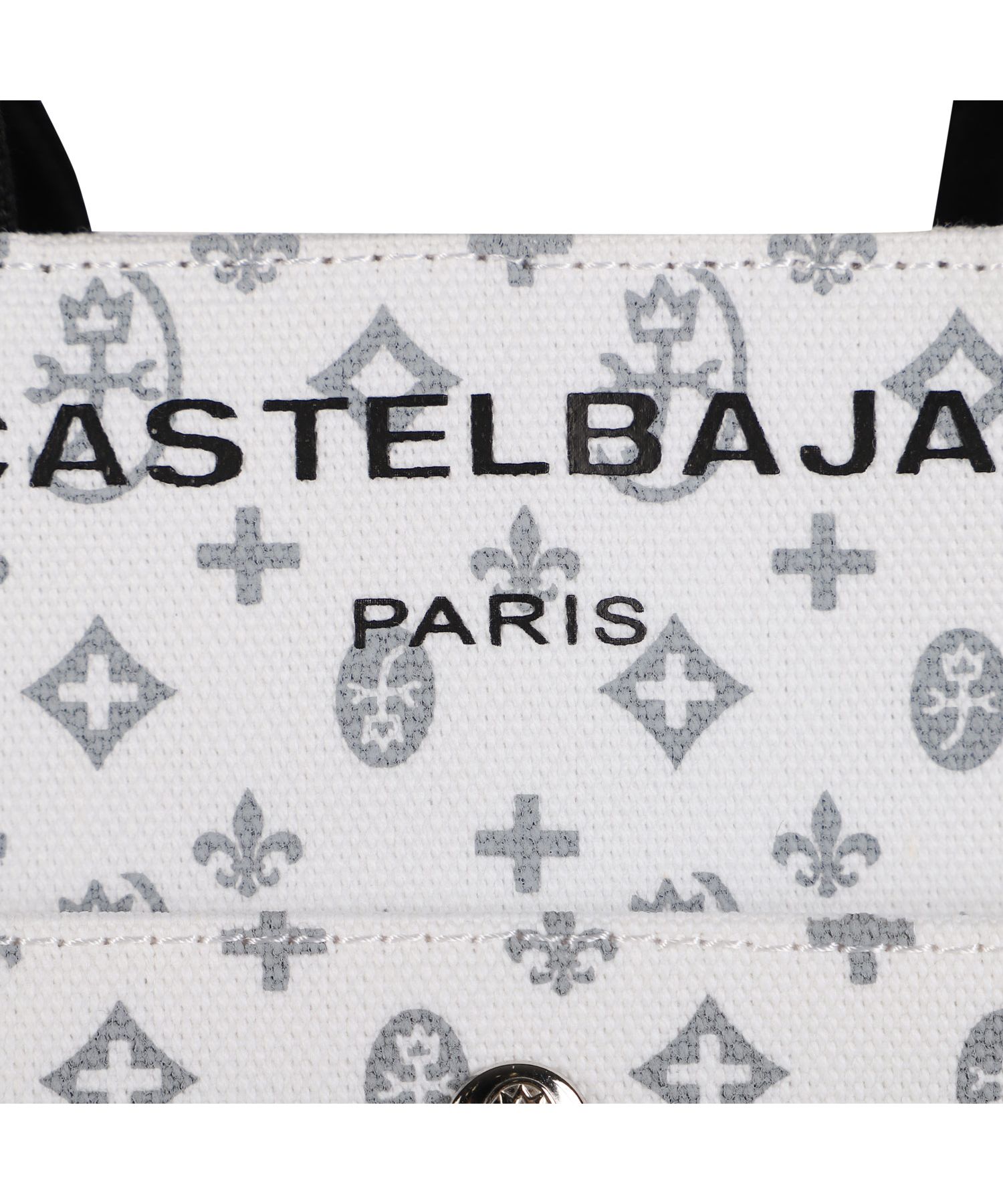 ☆KSP☆ 　CASTELBAJAC トートバッグ ホワイト/ブラック CASTELBAJAC（カステルバジャック） トートバッグ メンズ レディース