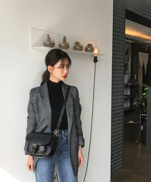SEU(エスイイユウ)/グレインチェックテーラードジャケット 韓国ファッション SEU/img09