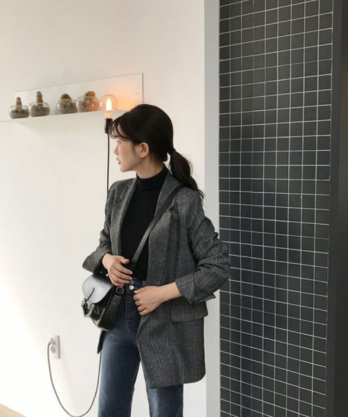 SEU(エスイイユウ)/グレインチェックテーラードジャケット 韓国ファッション SEU/img10