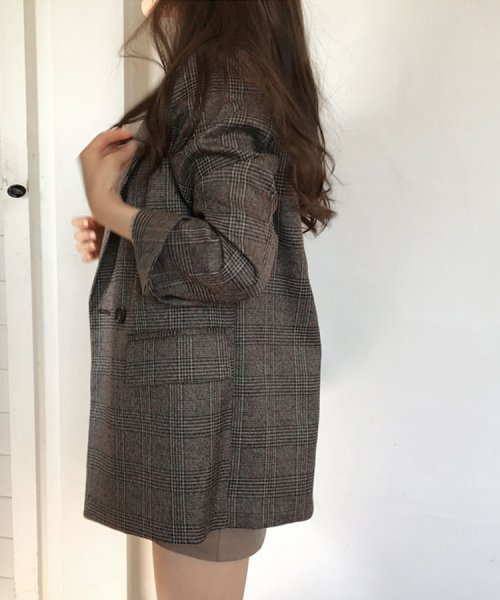 SEU(エスイイユウ)/グレインチェックテーラードジャケット 韓国ファッション SEU/img25