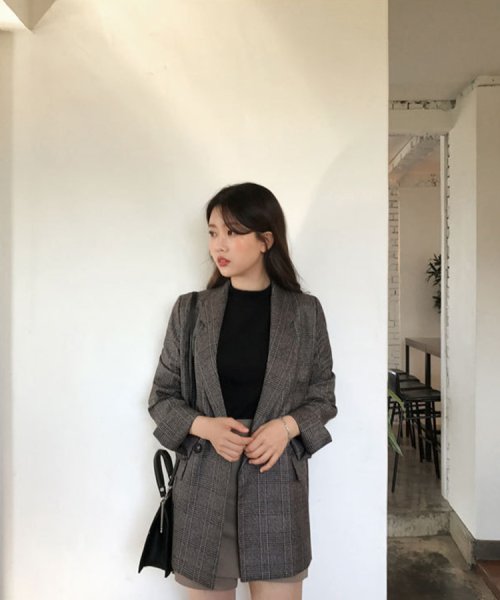 SEU(エスイイユウ)/グレインチェックテーラードジャケット 韓国ファッション SEU/img35