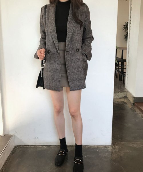 SEU(エスイイユウ)/グレインチェックテーラードジャケット 韓国ファッション SEU/img37