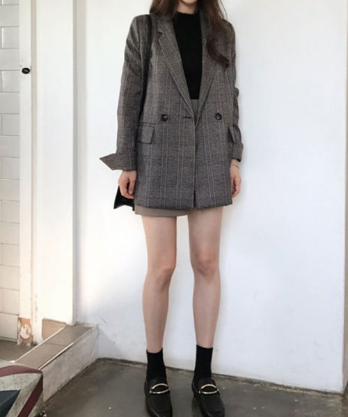 SEU(エスイイユウ)/グレインチェックテーラードジャケット 韓国ファッション SEU/img38