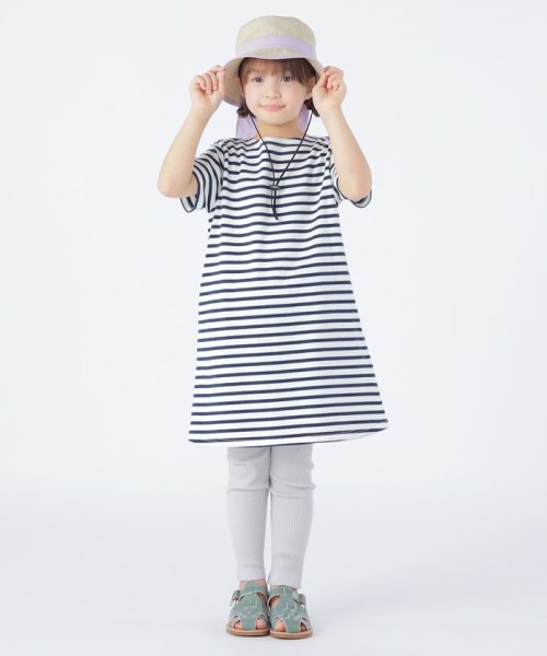 SHIPS KIDS(シップスキッズ)/SHIPS KIDS:100～130cm / オーガニック コットン ボーダー Aライン ワンピース/img03