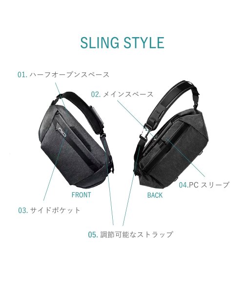 NIID(ニード)/ NIID ニード ボストンバッグ ダッフルバッグ ショルダーバッグ キャッシュ メンズ レディー 13L 36L 斜めがけ 大容量 撥水 CACHE ブラック/img03