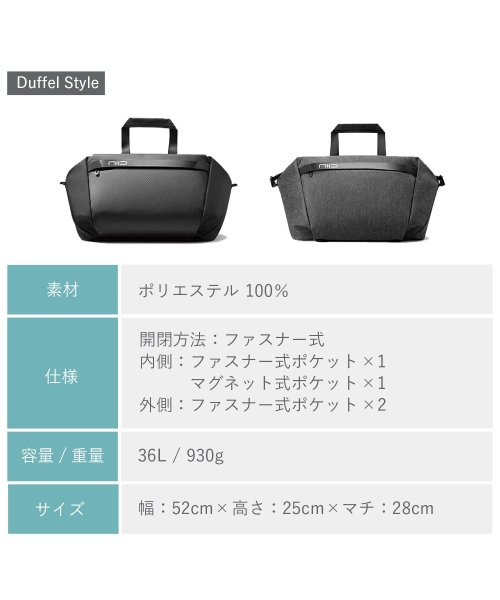 NIID(ニード)/ NIID ニード ボストンバッグ ダッフルバッグ ショルダーバッグ キャッシュ メンズ レディー 13L 36L 斜めがけ 大容量 撥水 CACHE ブラック/img17