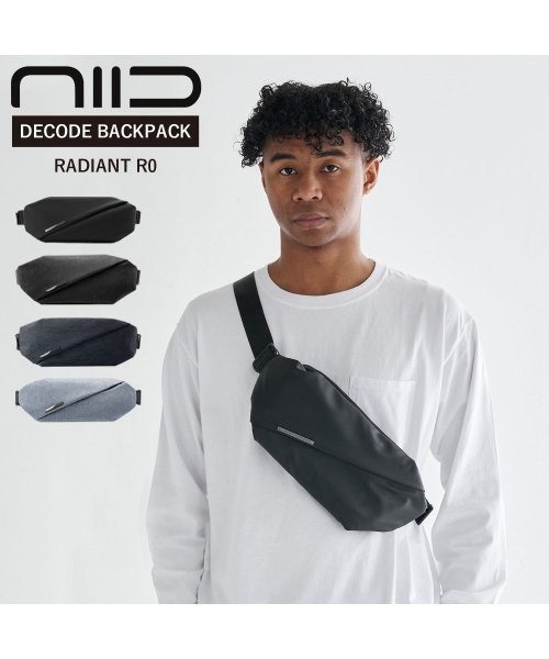 NIID ニード ショルダーバッグ チェストバッグ メンズ レディース 約2L 撥水 RADIANT R0 ブラック ネイビー ブルー 黒 NIID ニード R0