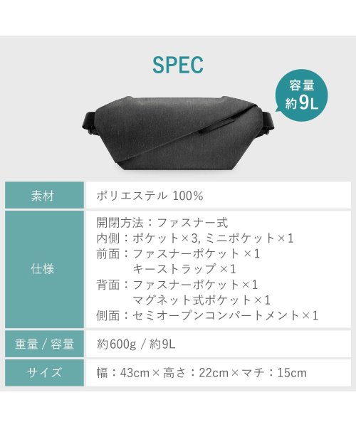 NIID(ニード)/ NIID ニード バッグ ショルダーバッグ ボディバッグ アン ロ プラス メンズ レディース 9L 斜めがけ 撥水 ブラック インディゴ ブルー 黒/img10