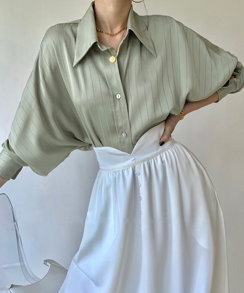 SEU(エスイイユウ)/ゆるサテンシャツ サテン シャツ ゆったり オフィスカジュアル 韓国ファッション 秋冬/img14