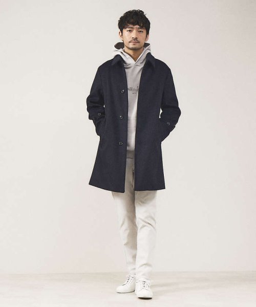 【MASCHILE/マスキーレ】メルトン ステンカラー コート 商品説明【素材】ウールとポリエステルを組み合わせることで保温性がありしなやかな肌触りを実現。イタリアンクラシックな2色の糸を織り込んだミックス調カラーでスモーキー KU1412081144(10725円)