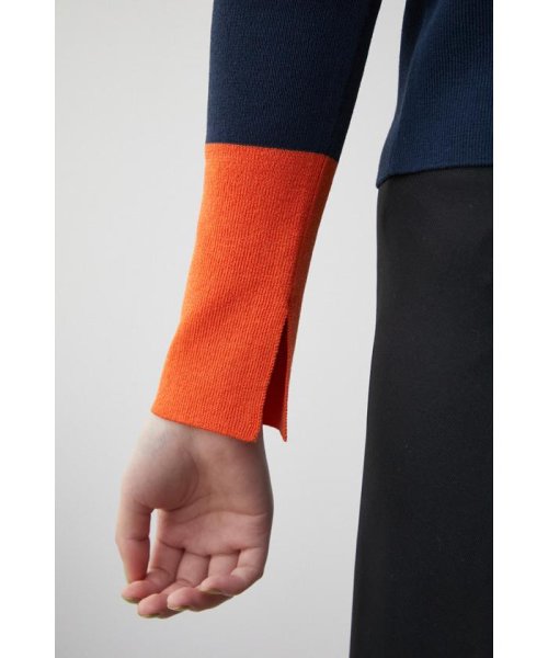AZUL by moussy(アズールバイマウジー)/COLOR CUFF BLOCK KNIT TOPS/img18