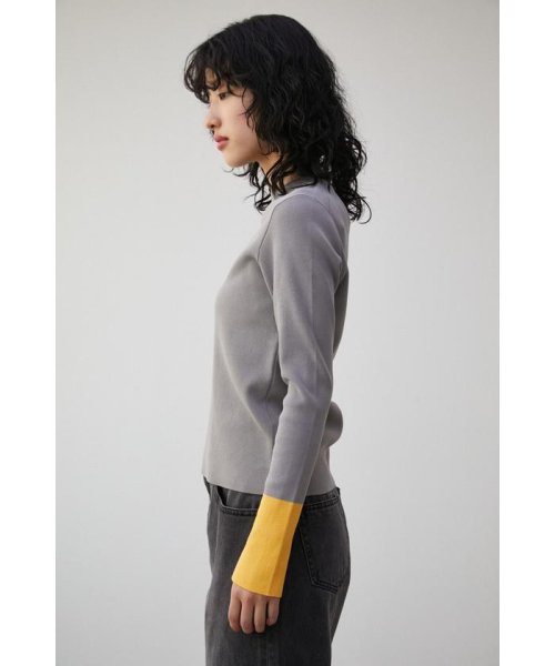 AZUL by moussy(アズールバイマウジー)/COLOR CUFF BLOCK KNIT TOPS/img23