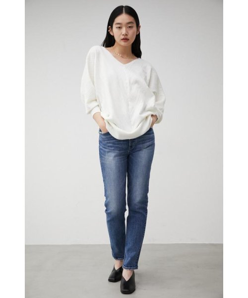 AZUL by moussy(アズールバイマウジー)/BIAS RIB LOOSE KNIT TOPS/img03